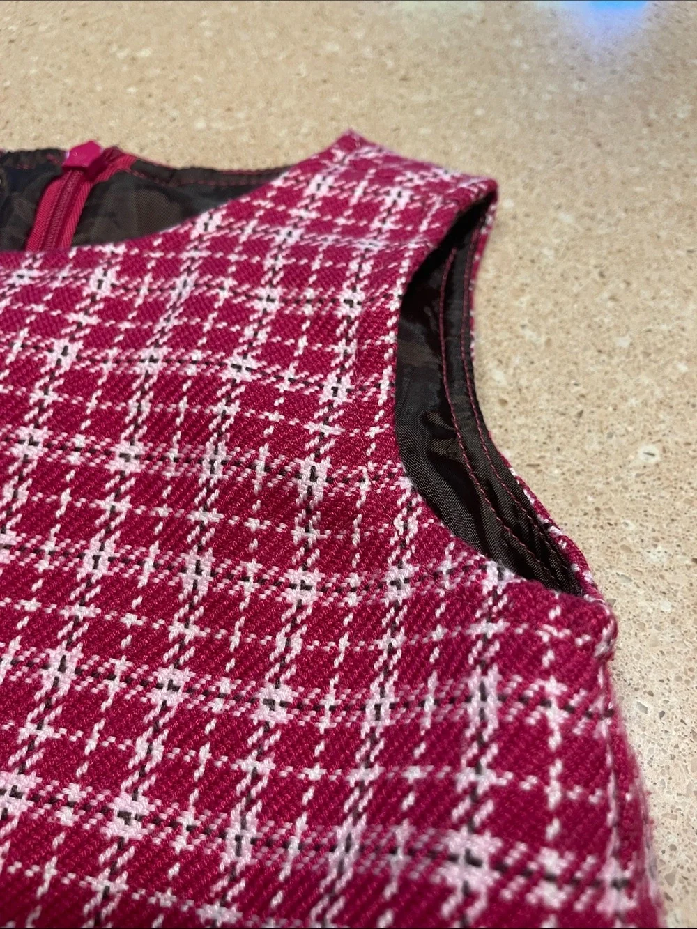 Talbots Kids Pink & White Tweed A-Line Dress